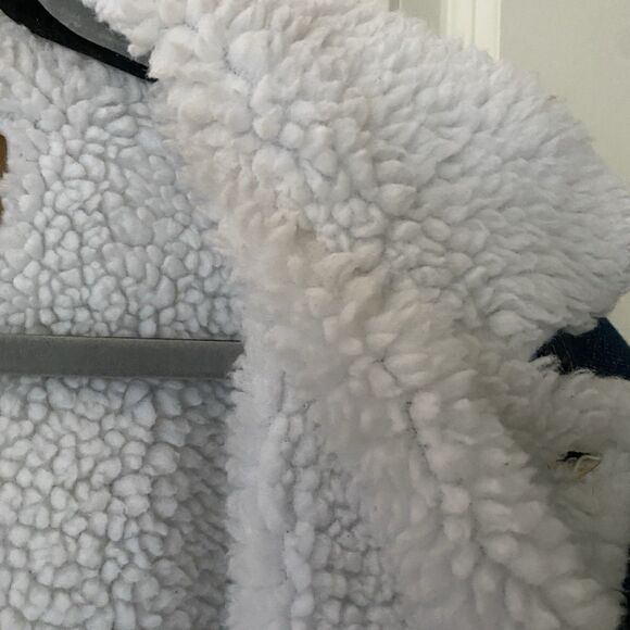 Vintage Men’s Wrangler Sherpa Denim Jacket Large Trucker Cowboy - Picture 8 of 9